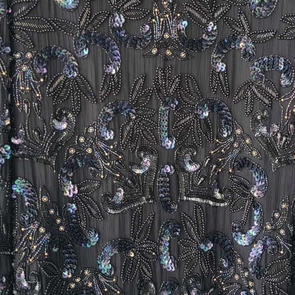 Vintage 100% Silk Black Embellished Women's Blazer Royal Feelings - Picture 9 of 13